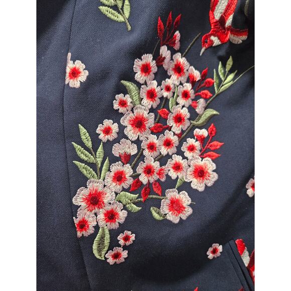 Soft Surroundings Cherry Blossom Hummingbird Embroidered Jacket Kimono Size M - Picture 4 of 7